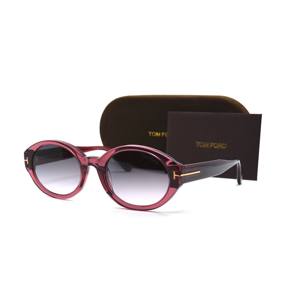 TOM FORD GENEVIEVE TF916/S 81B SHINY VIOLET SMOKE SUNGLASSES - Picture 2 of 15